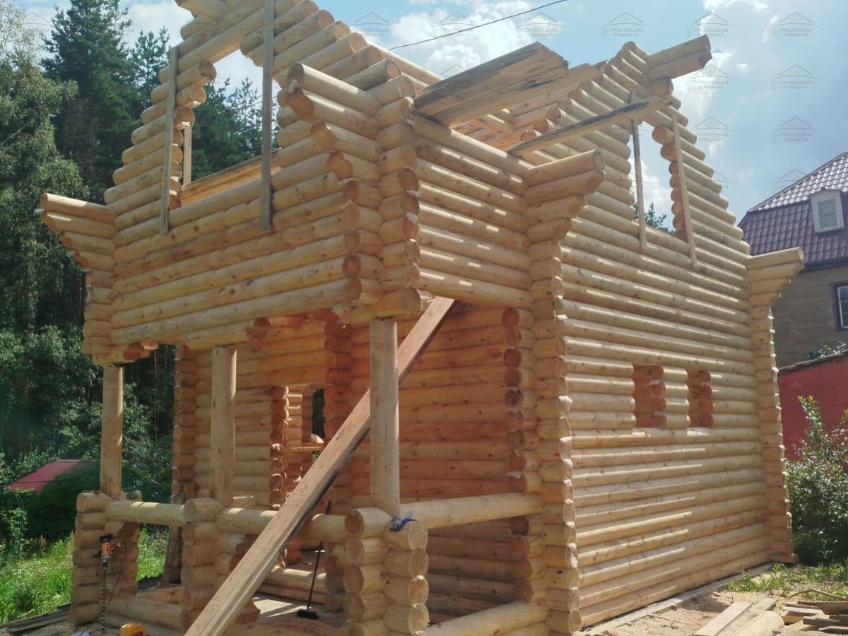 Баня из бревна 200мм Воскресенский р-н д. Елкино с/т Химик-3а 