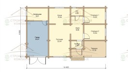 фото Дом из бревна с гаражом 116.06