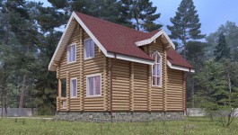 фото Дом-баня из бревна 121.59