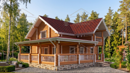 фото Дом из бревна лиственницы 187.3
