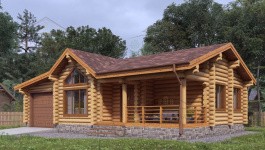 фото Дом из бревна с гаражом 116.06