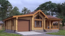 фото Дом из бревна с гаражом 116.06