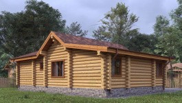 фото Дом из бревна с гаражом 116.06