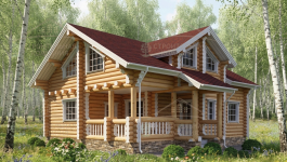фото Дом из бревна лиственницы 166.99