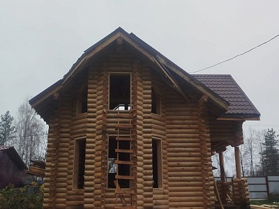 фото к Баня из бревна 200мм Воскресенский р-н д. Елкино с/т Химик-3а  #2