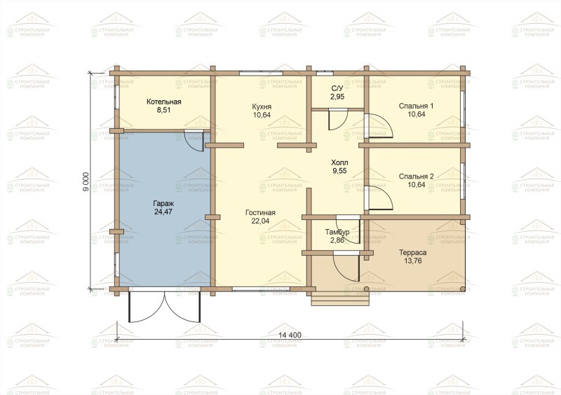 фото Дом из бревна с гаражом 116.06