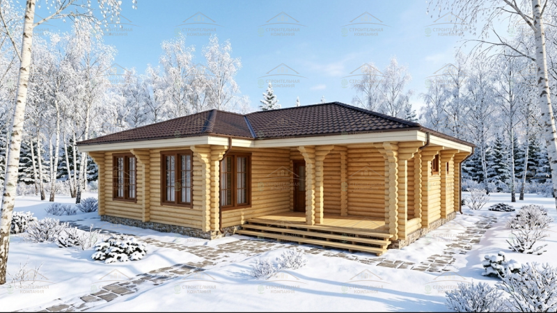 фото Дом-баня из бревна 104.42