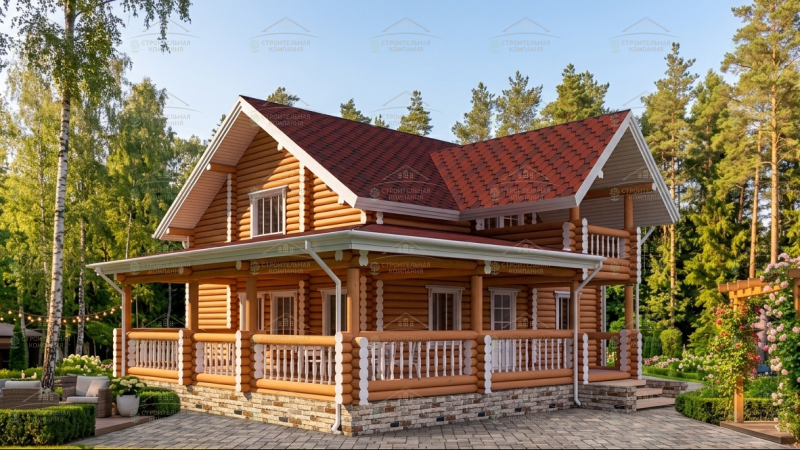 фото Дом из бревна лиственницы 187.3