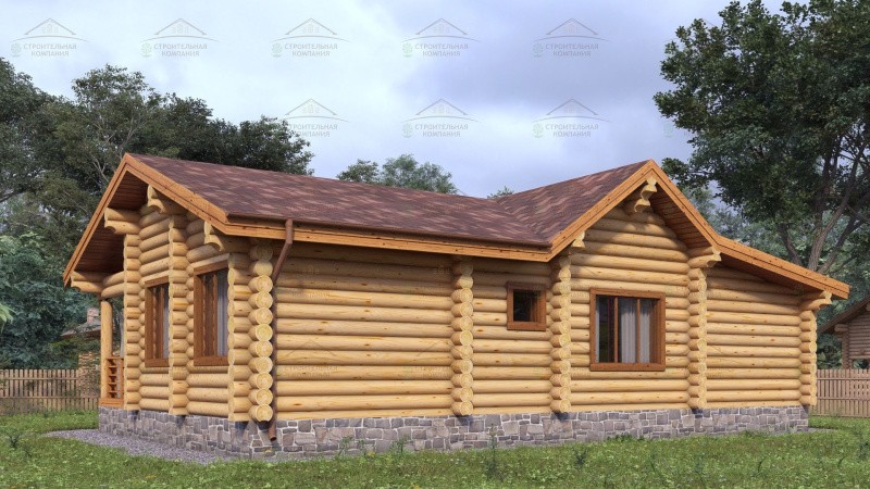 фото Дом из бревна с гаражом 116.06