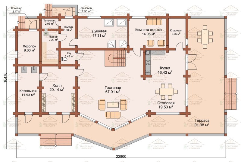 фото Дом-баня из бруса 413.93
