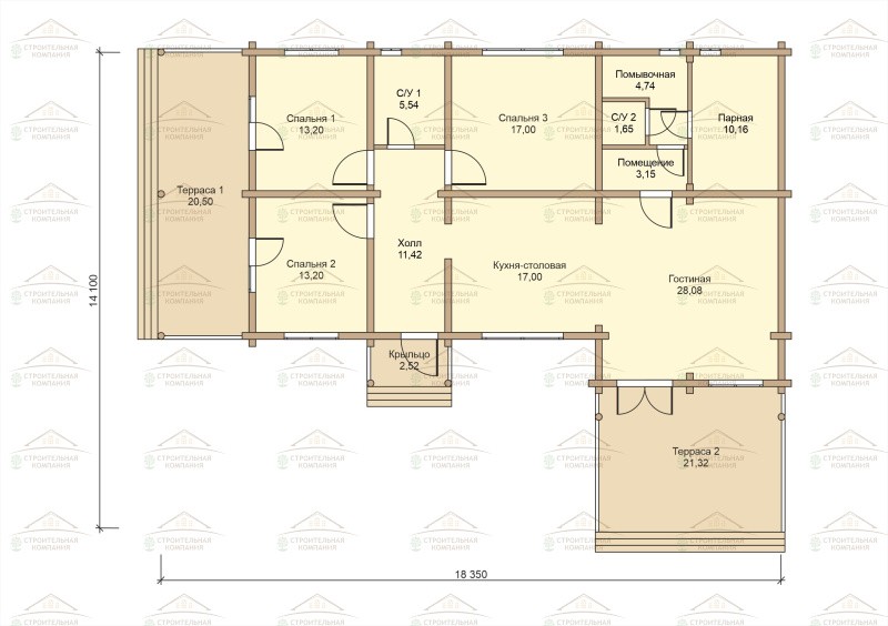 фото Дом-баня из бревна 169.48