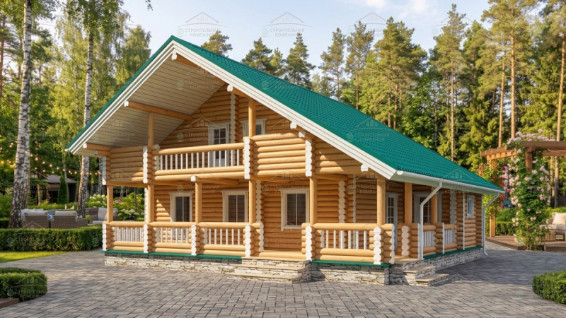 фото Дом из бревна лиственницы 169.88
