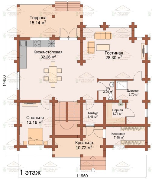фото Дом-баня из бруса 356.04