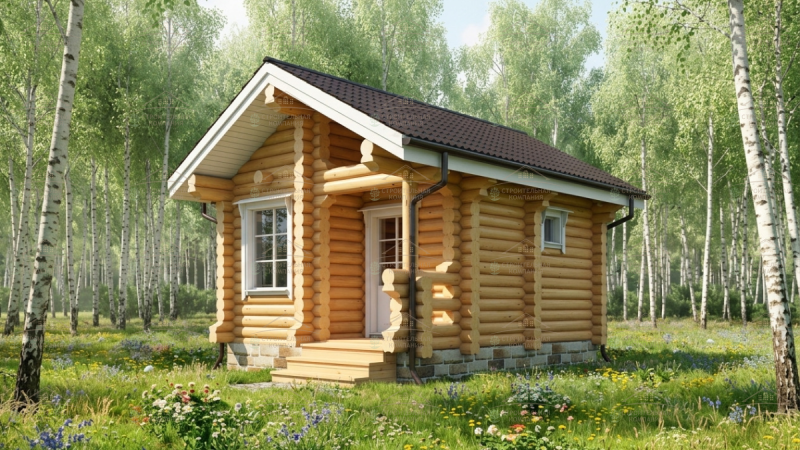 фото Баня из бревна 20 м.кв.