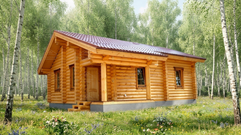 фото Дом из бревна лиственницы 54.9